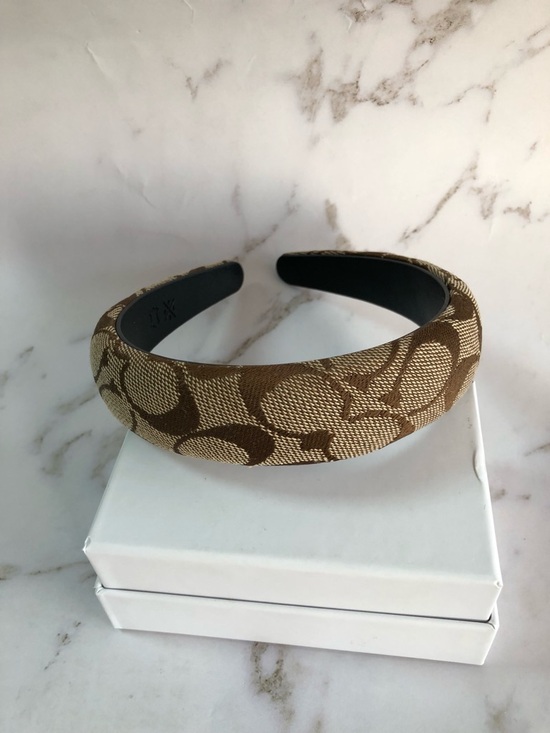 Coach Accessories - Coach Brown Signature Jacquard Padded Headband